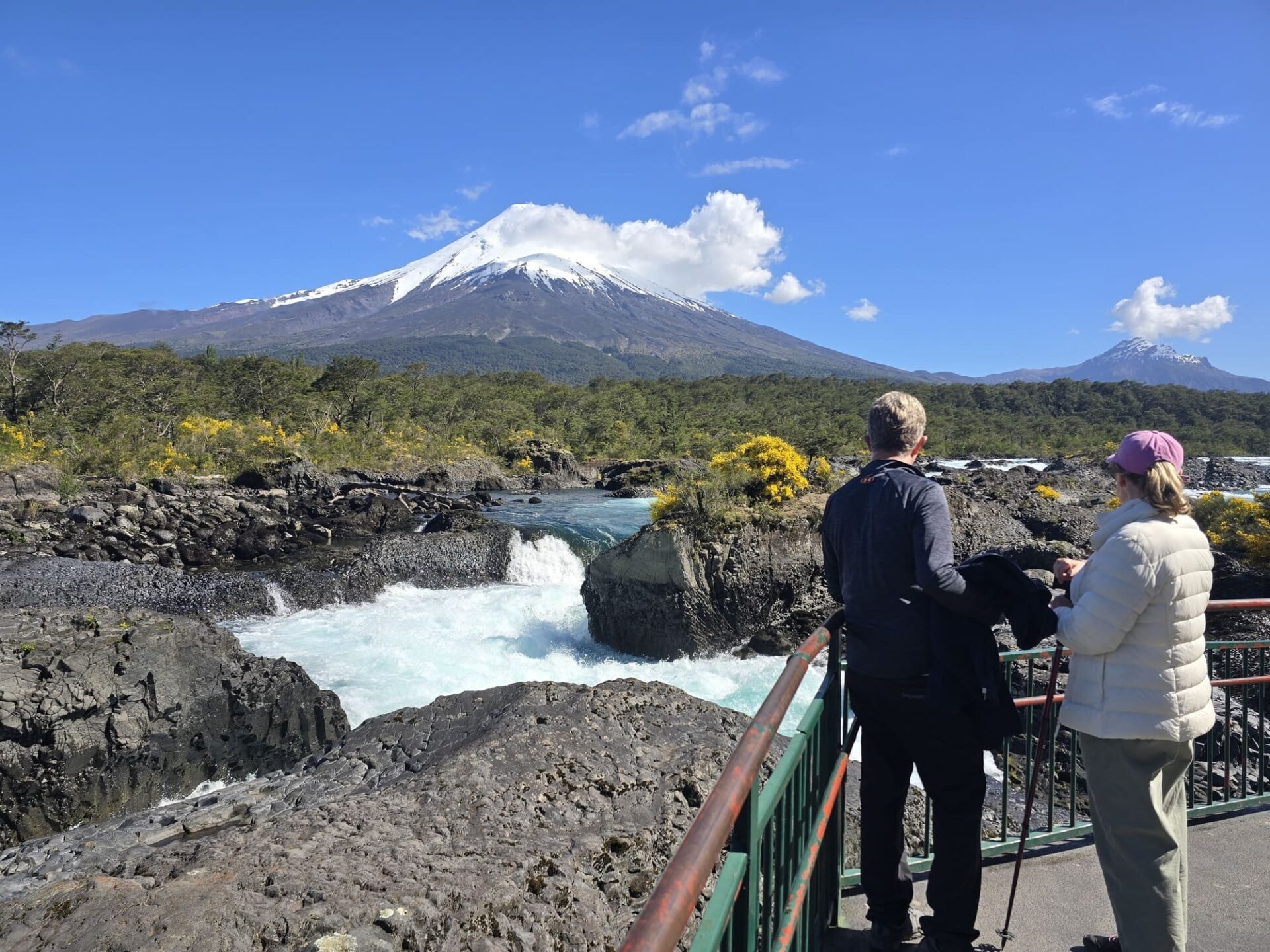 Hikers on a sunny day in Patagonia