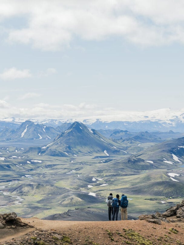 Crossing a stream in Iceland