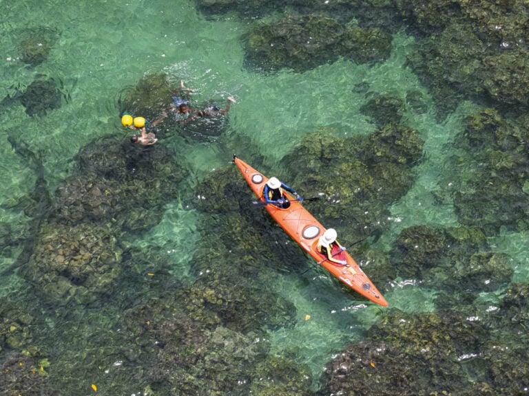 Kayaking in the shallows