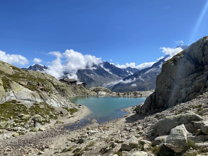 Lake and mountains in the Alps
