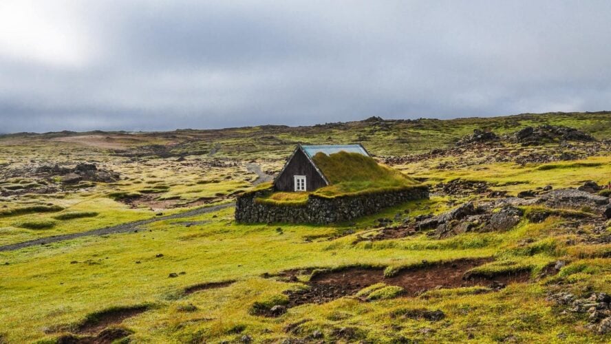 Mossy hut in Iceland
