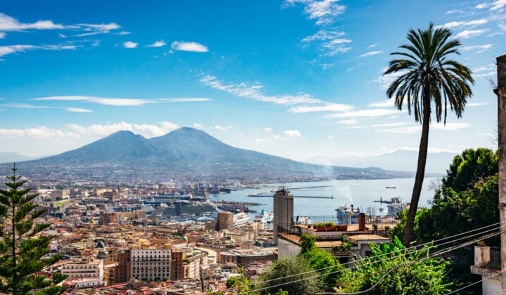 Naples aerial view on a clear day