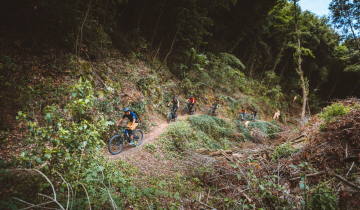 narrow biking trail in Italy