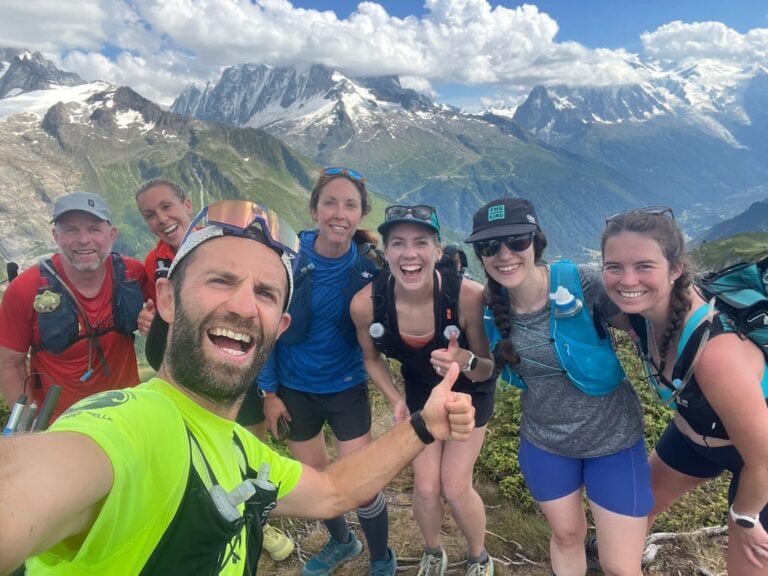 Runners selfie in Mont Blanc