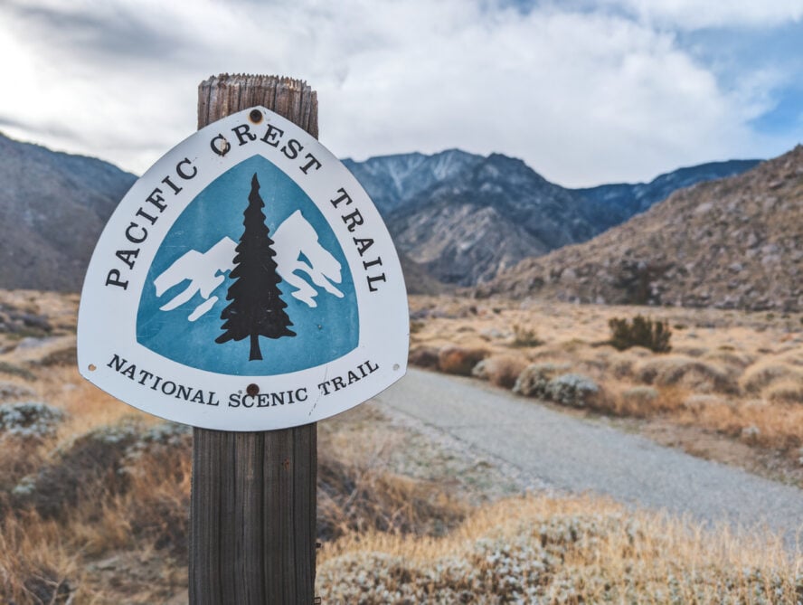 A sign on the Pacific Crest Trail