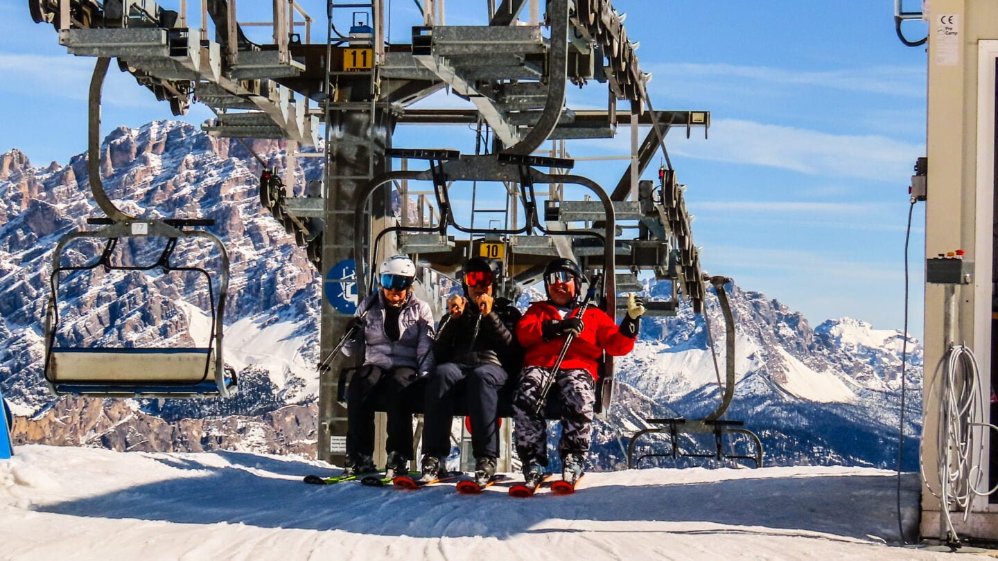 Ski lift arriving