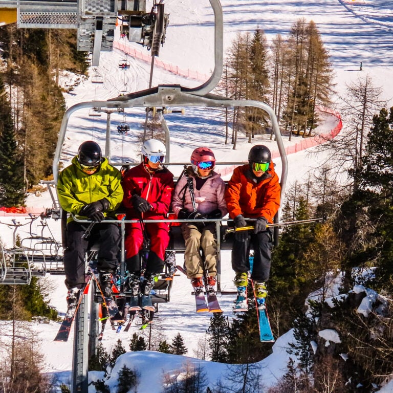 Ski lift in Dolomites
