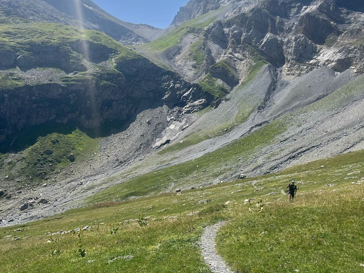 Runner on a steep path