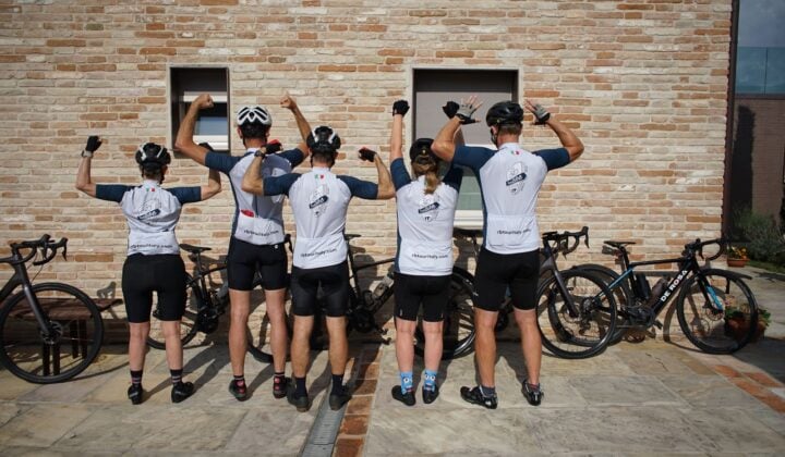 Strong cyclists in Italy