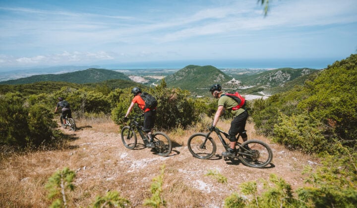 Three bikers in Tuscany