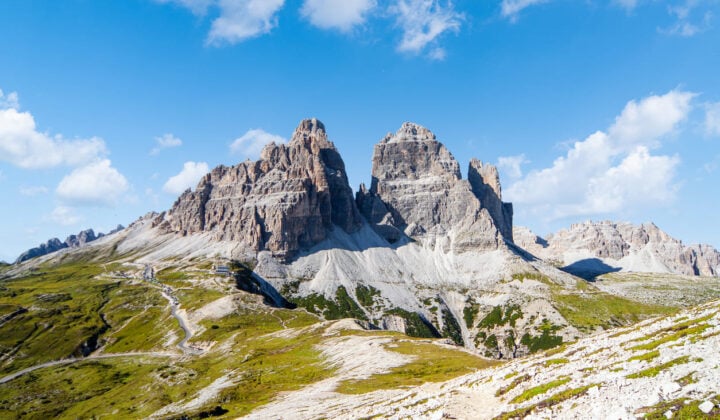 Tre cime blue sky