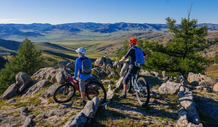 Two bikers in Mongolia