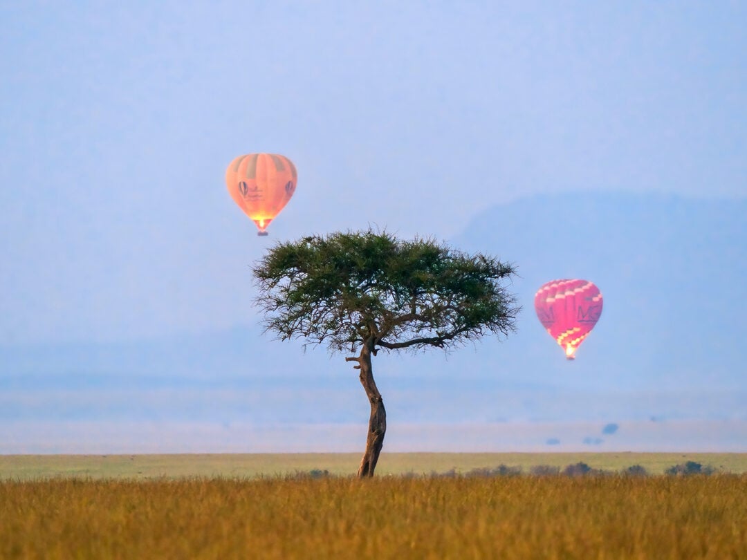 two hot air balloons kenya
