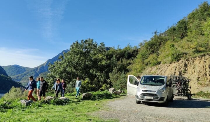 Van and bikes in Spain Pyrenees