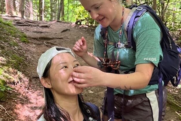 Women with snail in Smokies