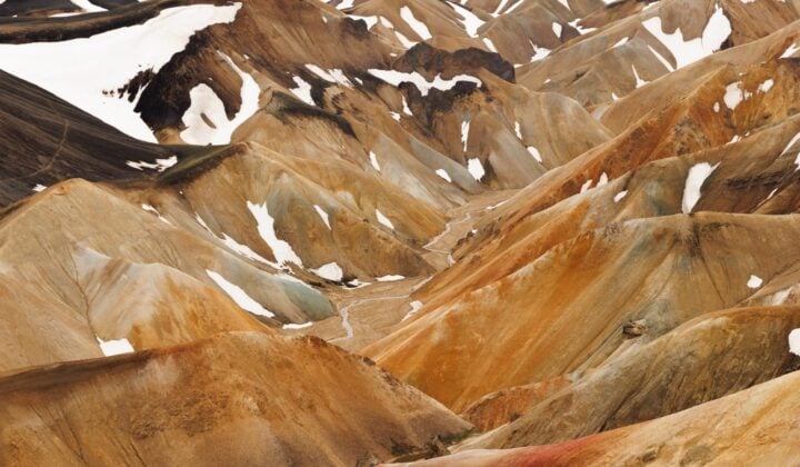 aerial view icelandic highlands