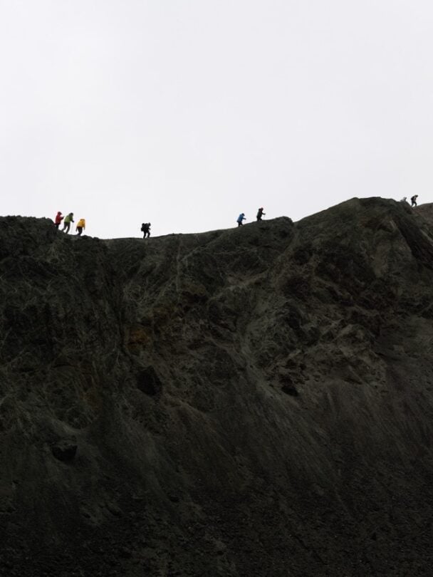 Crossing a stream in Iceland