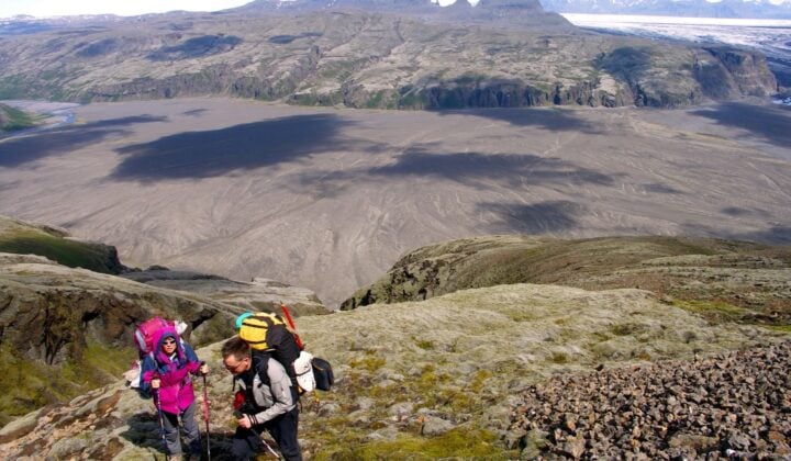 charcoal trail hikers iceland