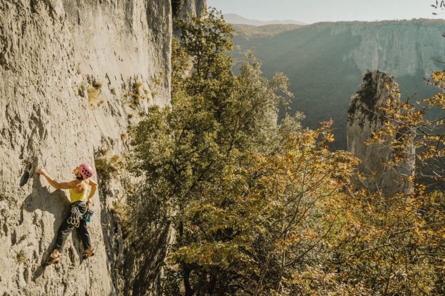 Climbing in fall in Istria