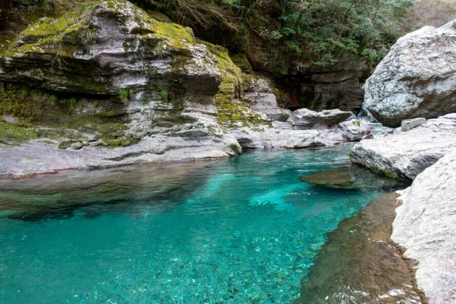 Clear river in Shikoku Japan