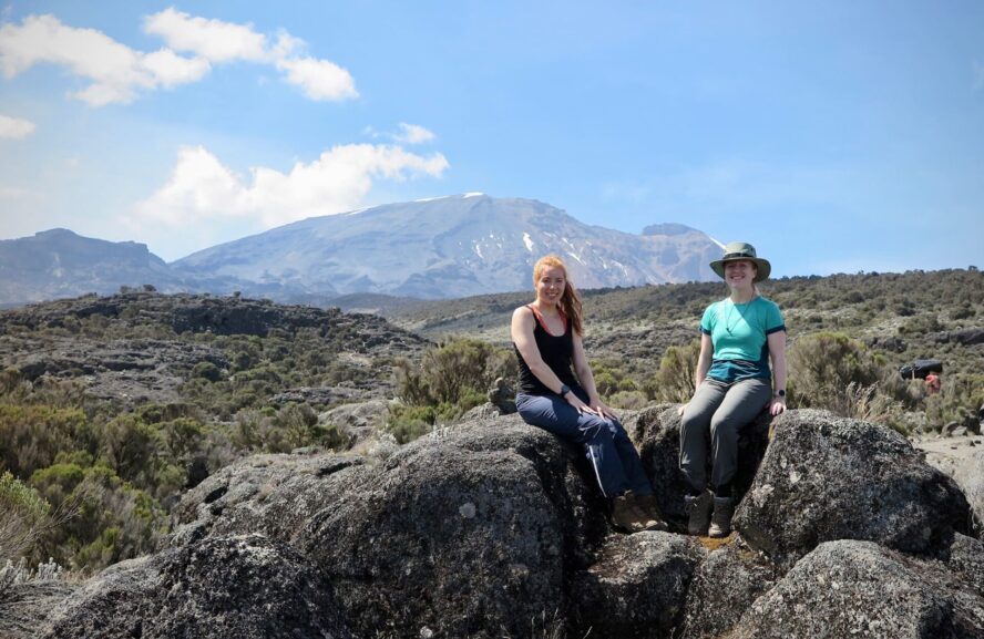 Girl hikers Kilimanjaro