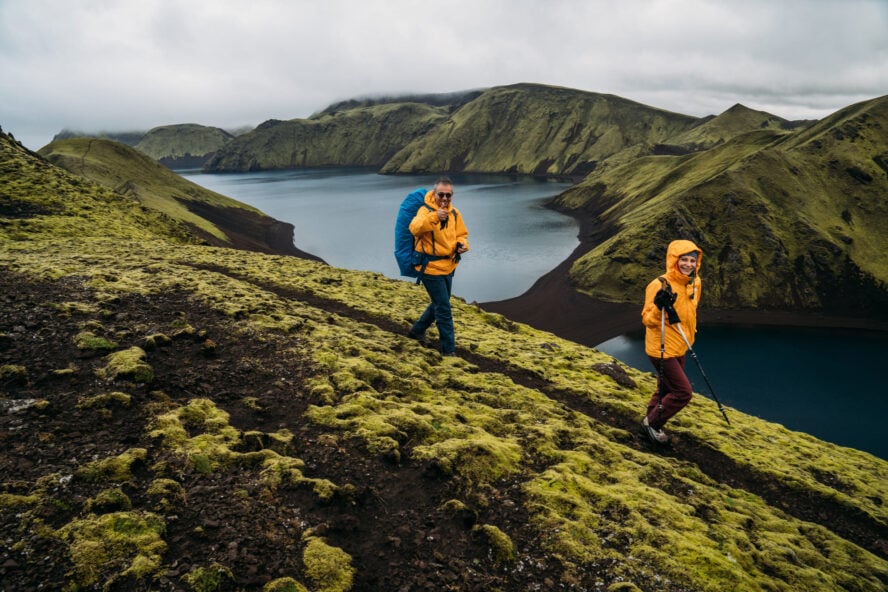 Hidden trails and a lake in Iceland
