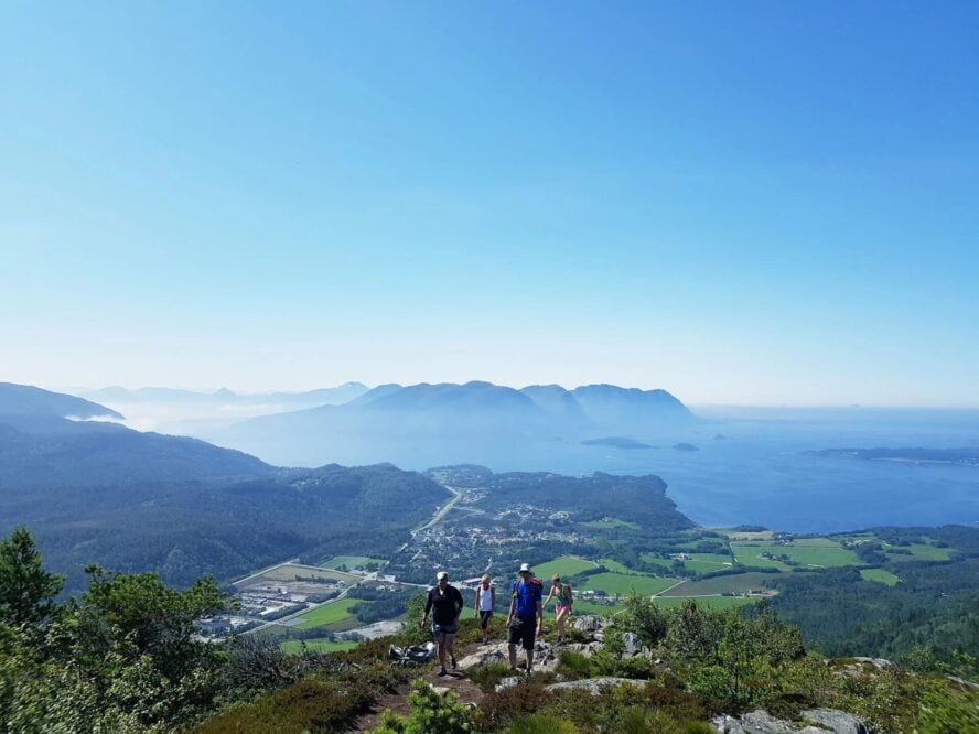 Hikers and a nice view in Norway