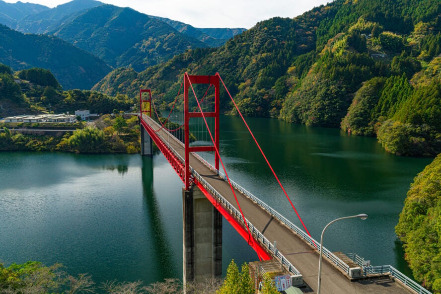 Kochi dam bridge in Japan
