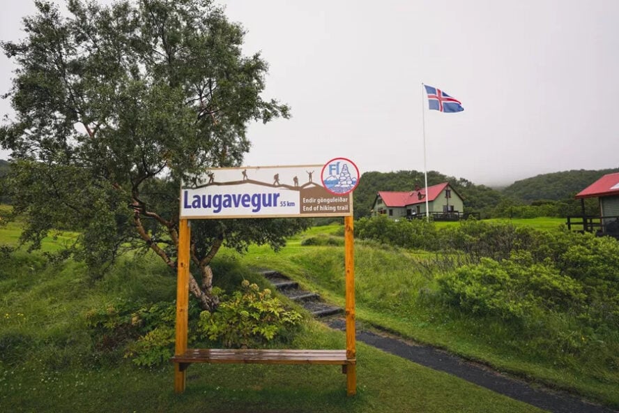 Laugavegur sign in Iceland
