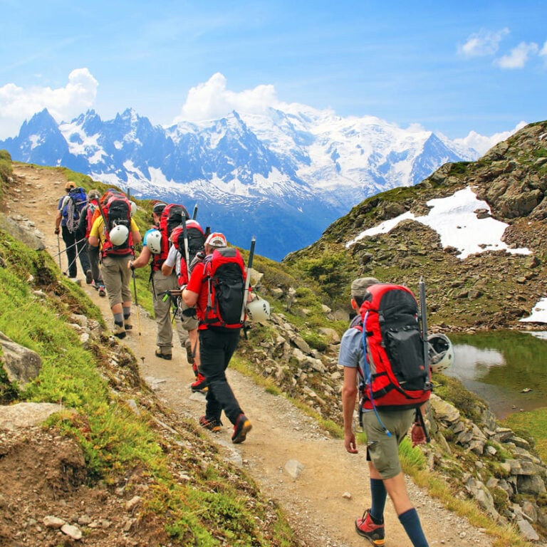Mont Blanc hikers
