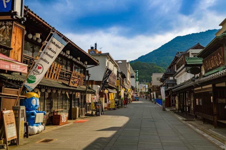 Street with shops in Shikoku