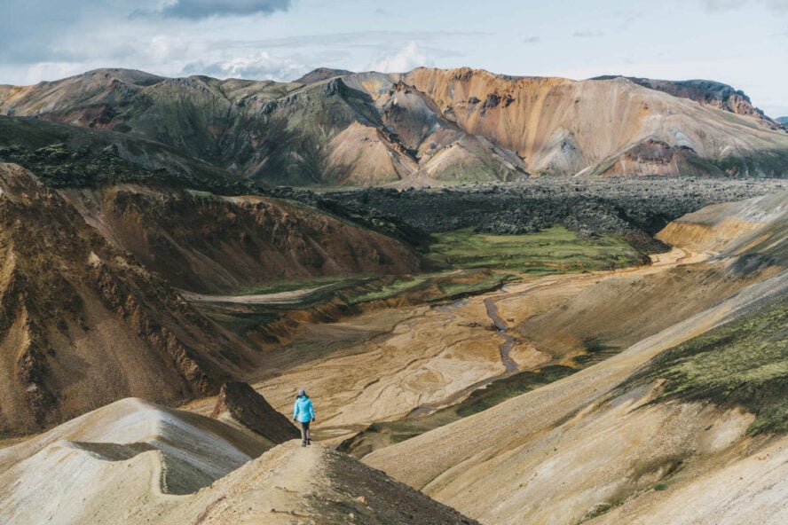Woman hiker on the Laugavegur hiking trail