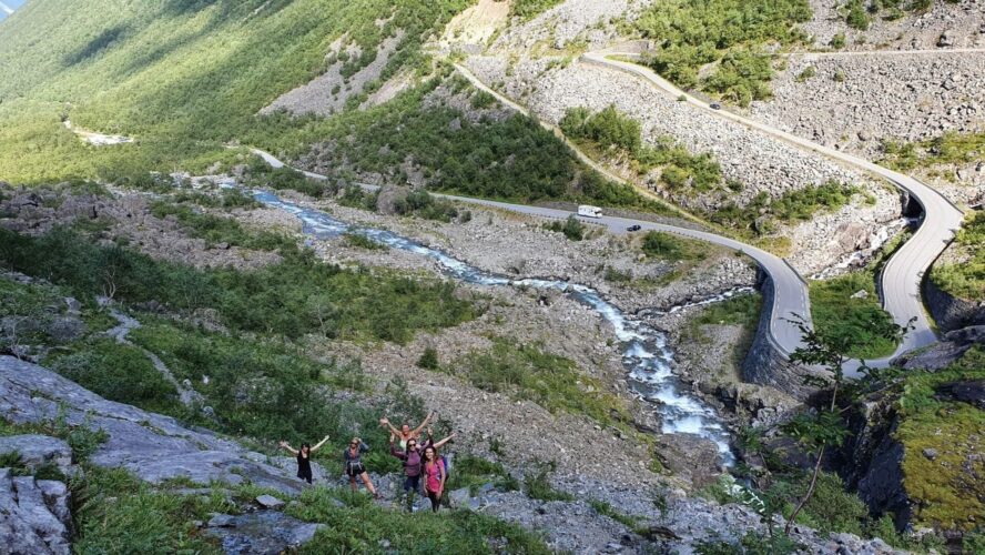 Women waving in Norway