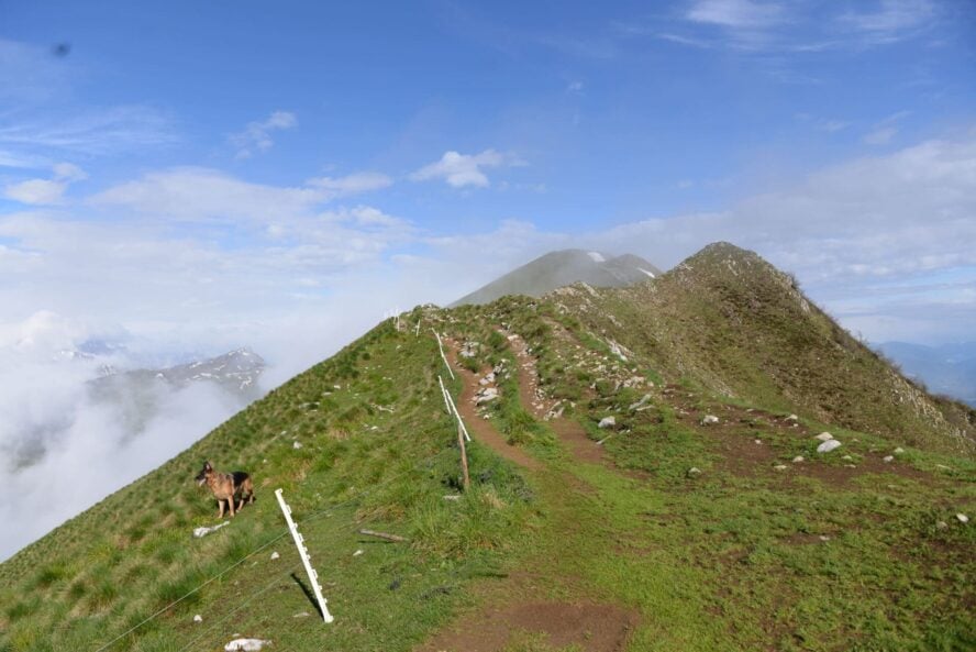 Hiking a ridge in Slovenia