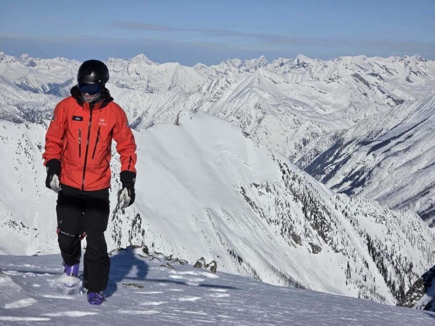 Skier walking in Canada