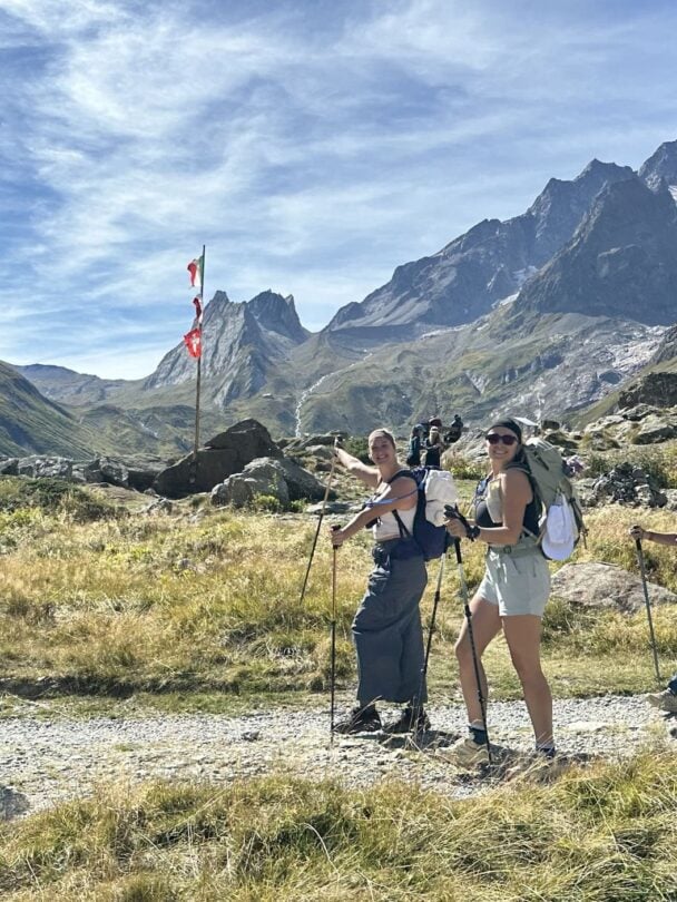 swiss flag in the aosta valley