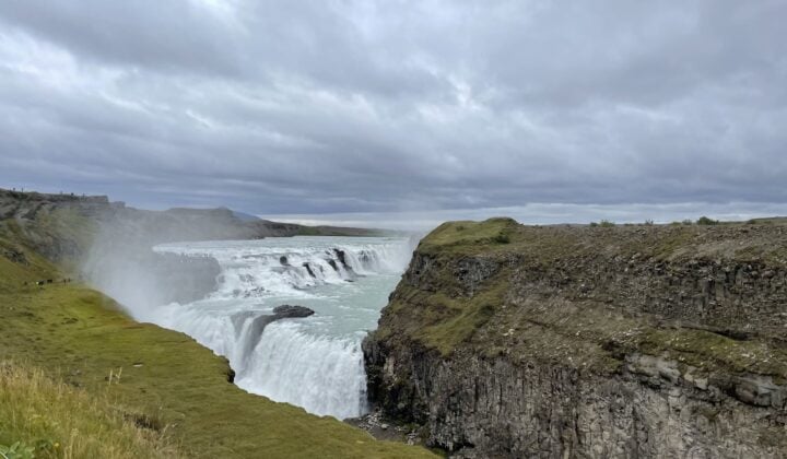 trail running iceland waterfall