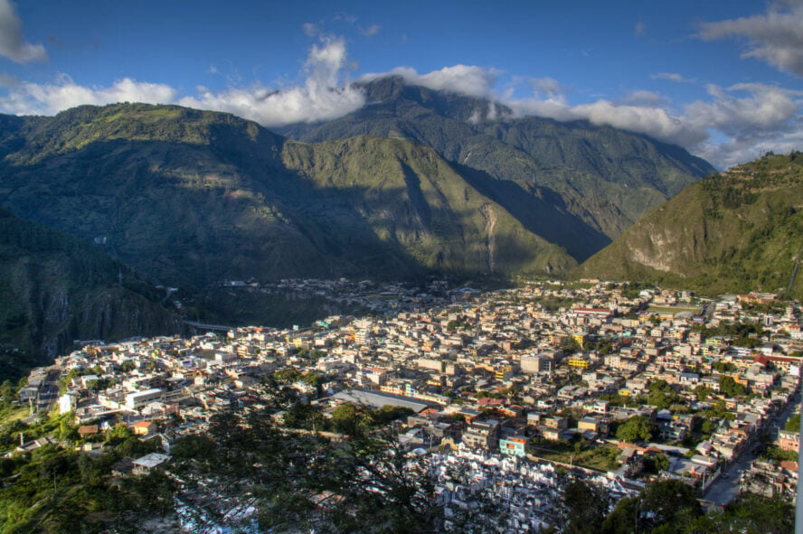 View over Banos in Ecuador