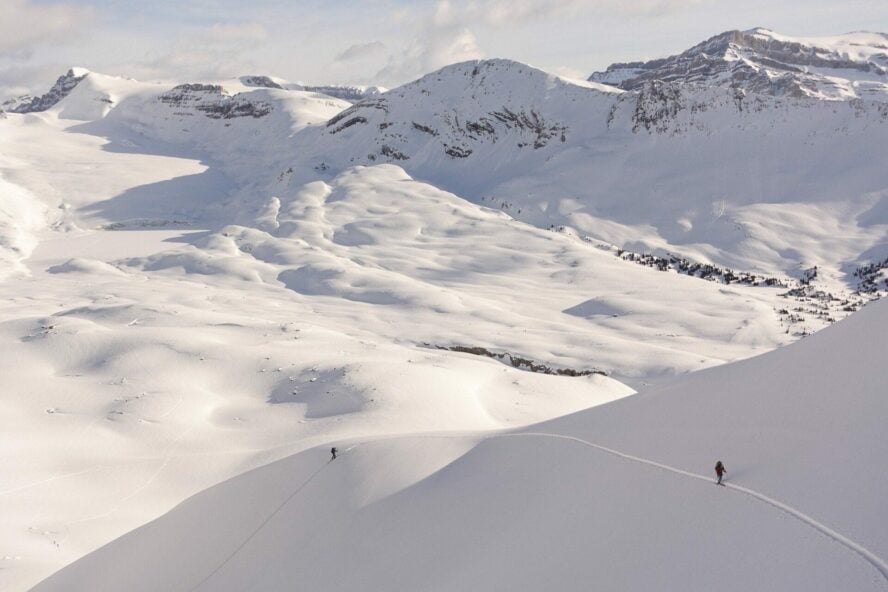 By scenery ski touring Canadian Rockies