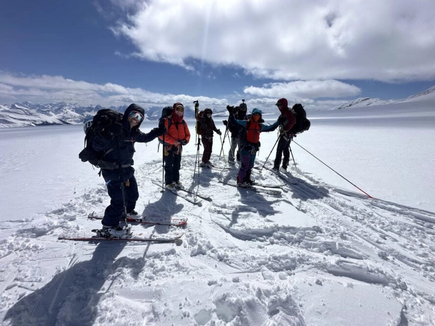 Group of skiers in Bow Yoho