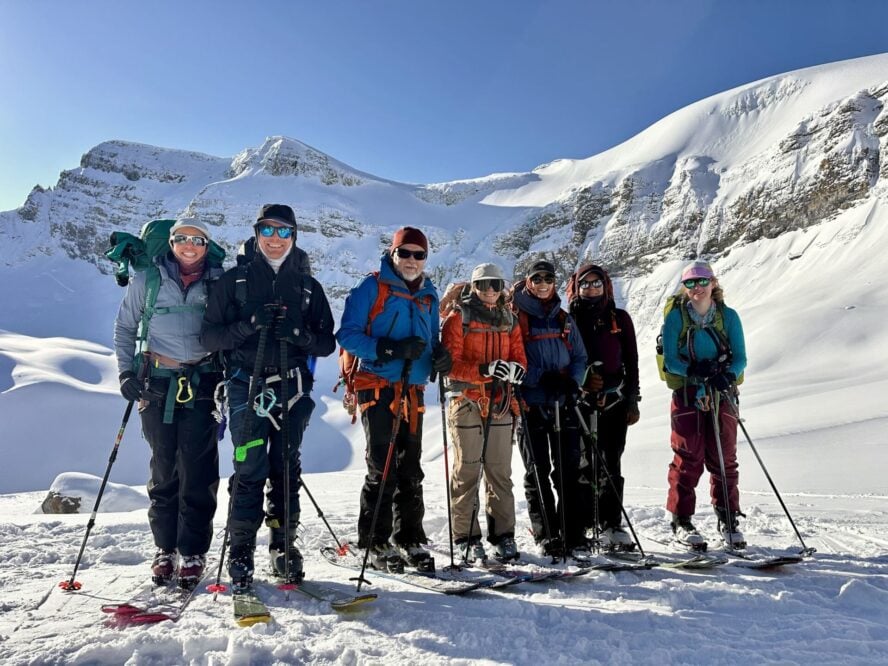 Skiers group in Bow Yoho