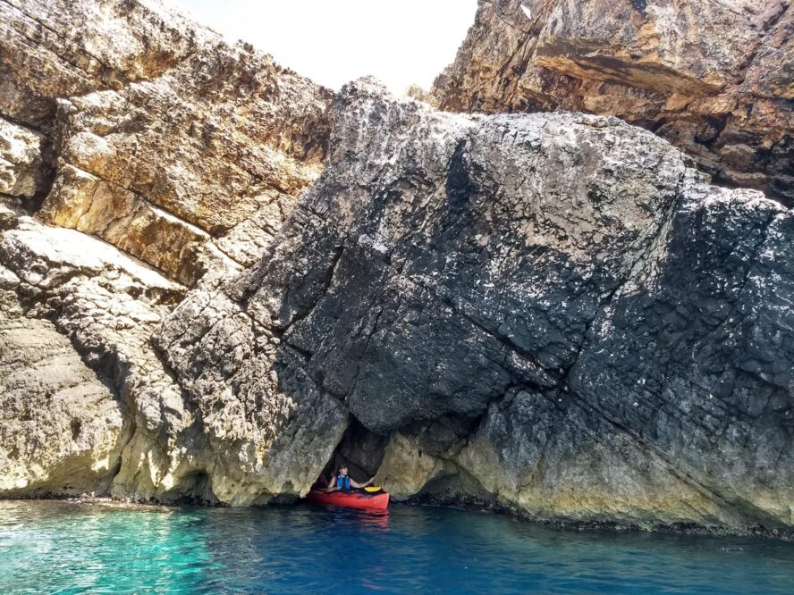 Tiny caves kayaking