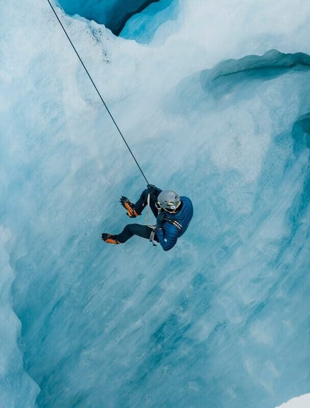 going down on solheimajokull