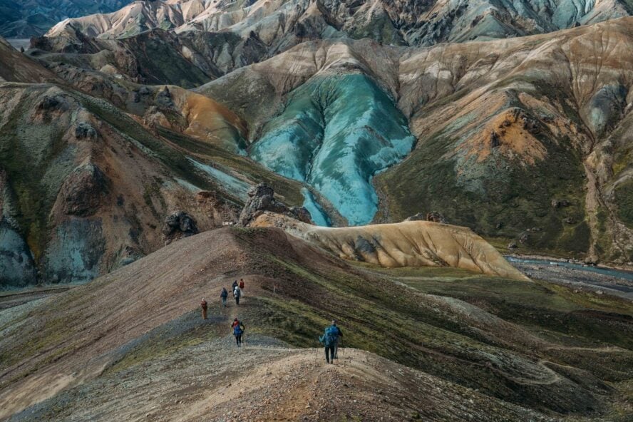 Hikers in the highlands of Iceland