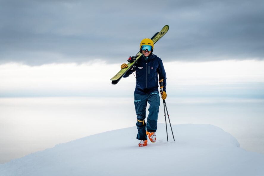 Skier smiling in Iceland