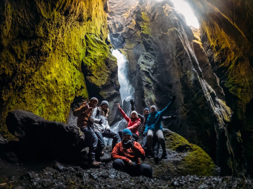 Cave on Thorsmork valley in Iceland