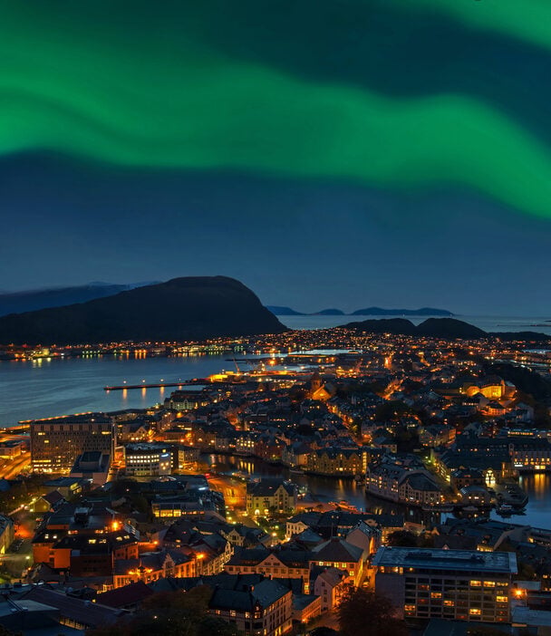 alesund and northern lights