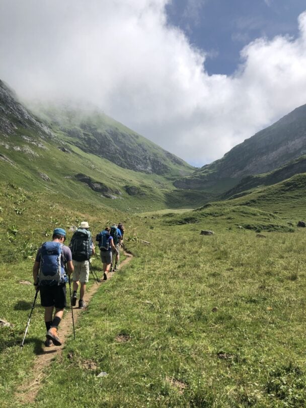 beautiful day and hiking in switzerland