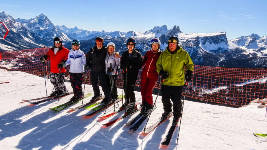 Best ski resorts in the world Dolomites skiers