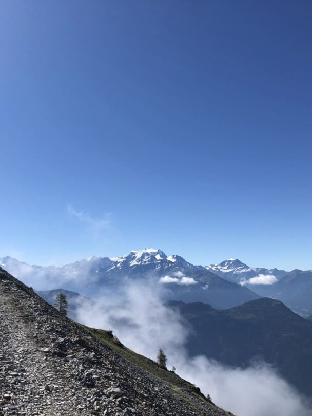 exposed trail in the swiss alps